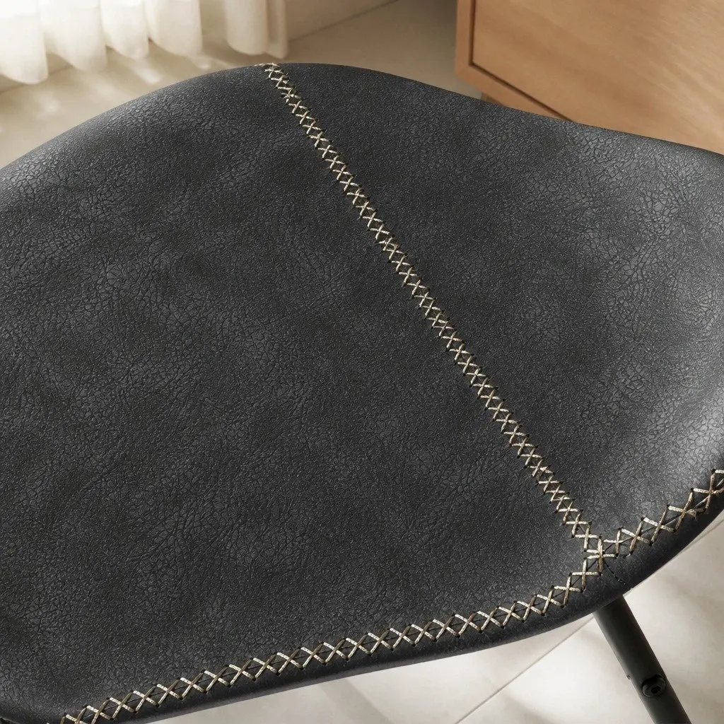 Dining Chairs Faux Leather Moulded Ergonomic Set of 4 Black