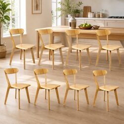8 Dining Chairs with Curved Backrest for Modern Homes