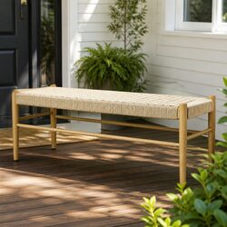 Practical Wicker Bench for Indoor and Outdoor Use