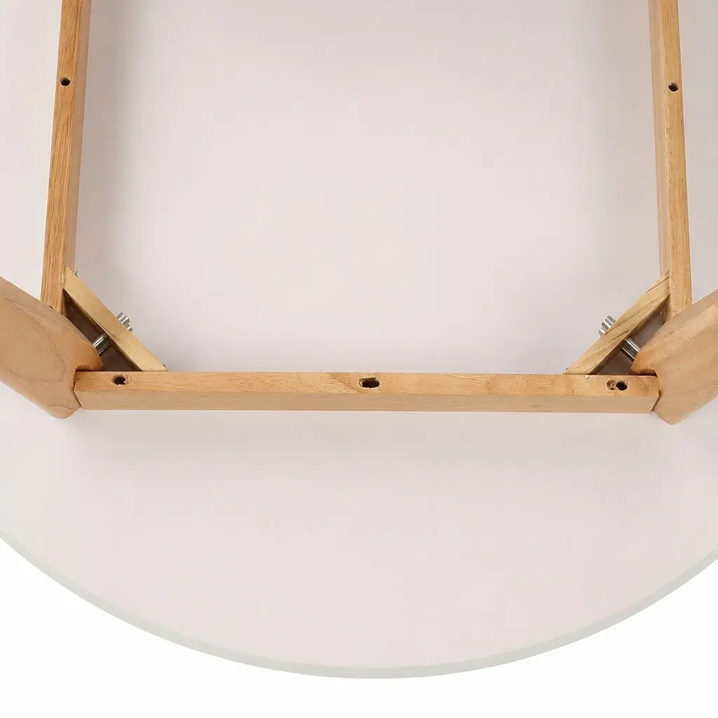 Round Dining Table Rubberwood Base 120cm White