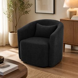 Versatile Grey Fleece Swivel Rocking Chair for Home Use