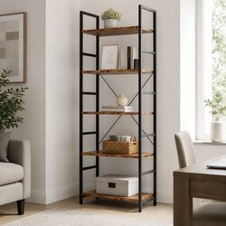 Practical 5-Tier Bookshelf for Home and Office Use