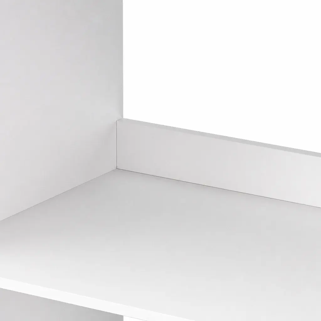Display Shelf 3 Tier Bookshelf Open Storage Cabinet with Doors White