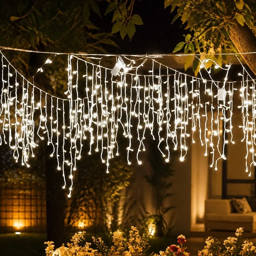 Curtain String Lights LED 300 Cool White Waterproof Indoor Outdoor