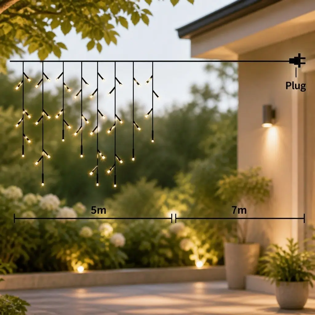 LED Curtain String Lights Waterproof PVC 300 Multi Colour Indoor Outdoor