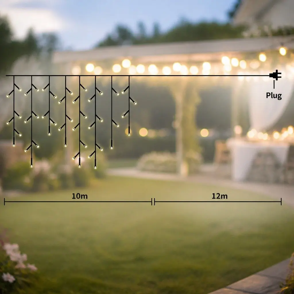 Curtain String Lights LED Multi Colour Waterproof PVC 500 Count