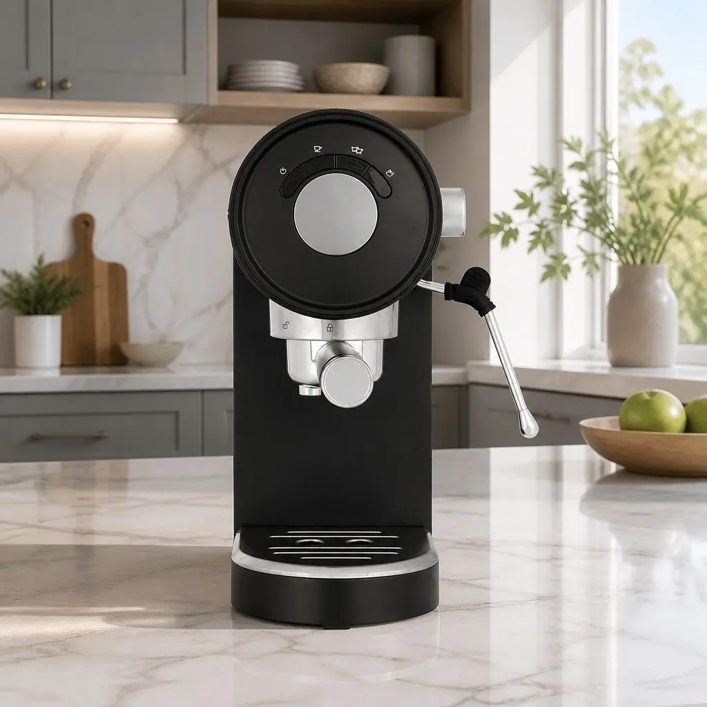 Espresso Coffee Machine 20 Bar Metal Instant Heat Milk Frother Mug Warmer Black