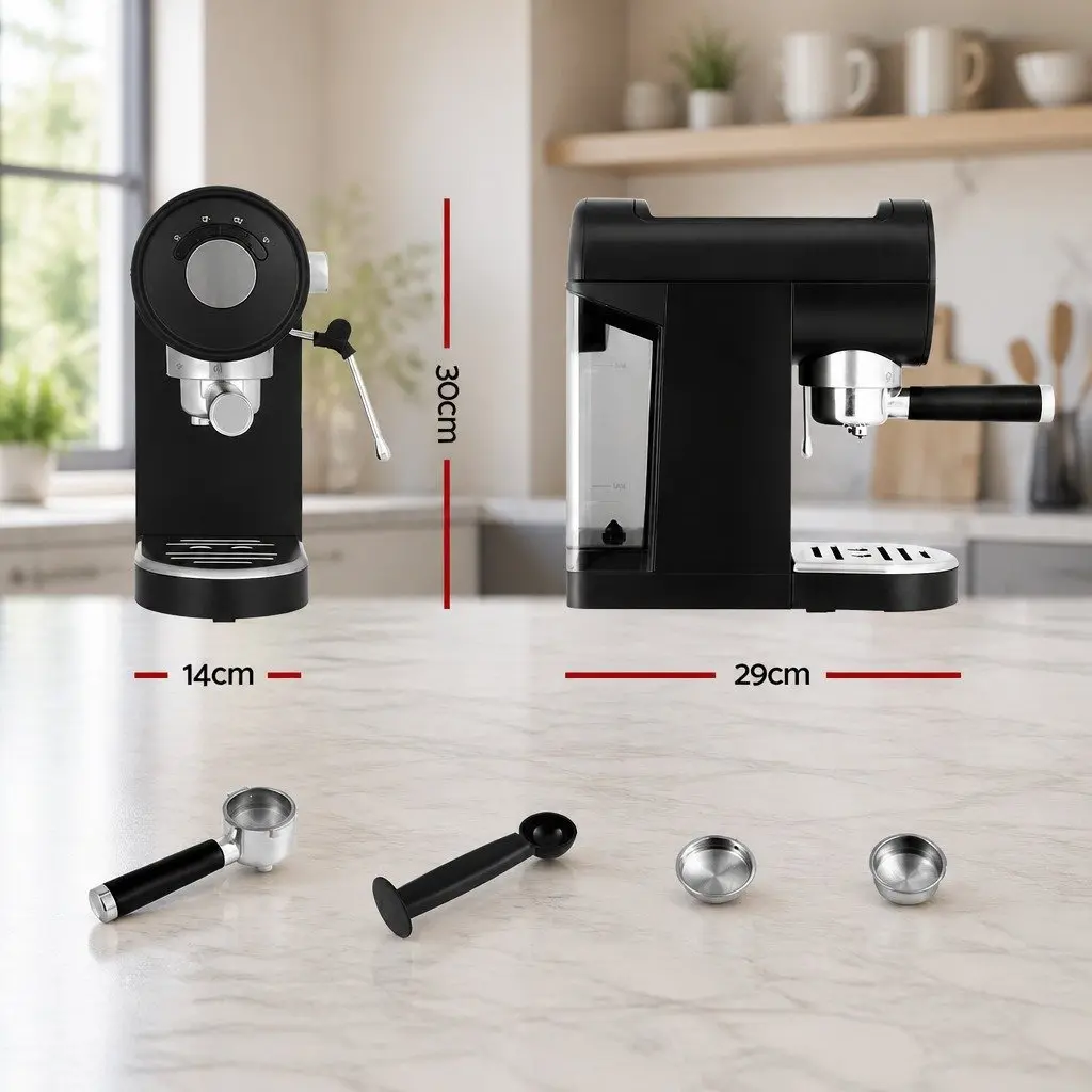 Espresso Coffee Machine 20 Bar Metal Instant Heat Milk Frother Mug Warmer Black