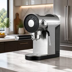 20 Bar Espresso Coffee Machine Cafe Maker Silver Mug Warmer Milk Frother