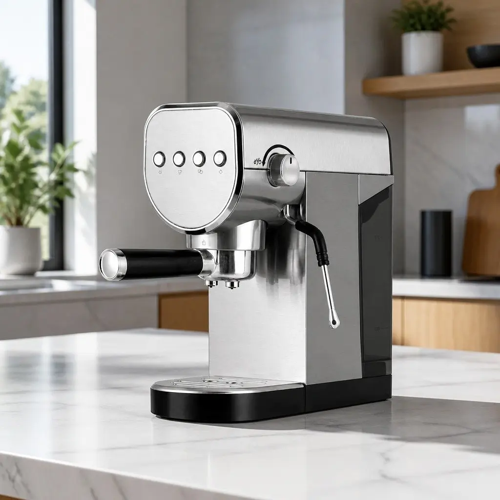 Espresso Coffee Machine 20 Bar Metal Silver