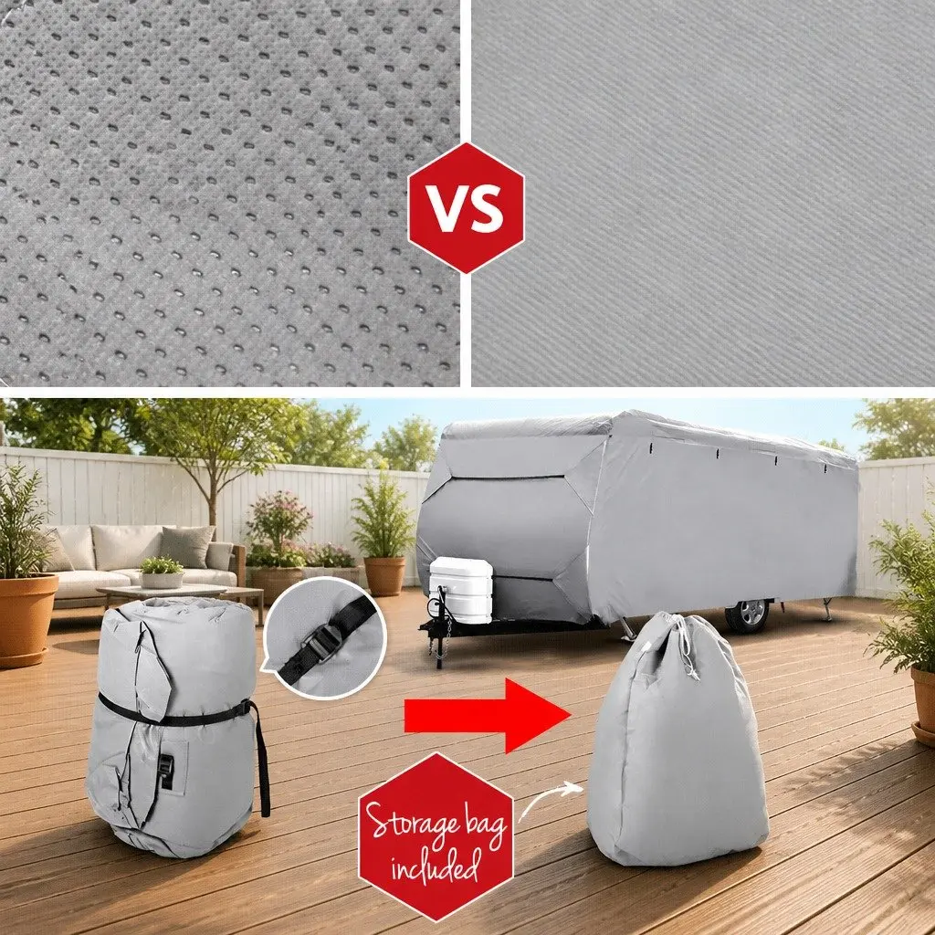 Caravan Cover 22-24ft 4 Layer Polypropylene Waterproof Grey