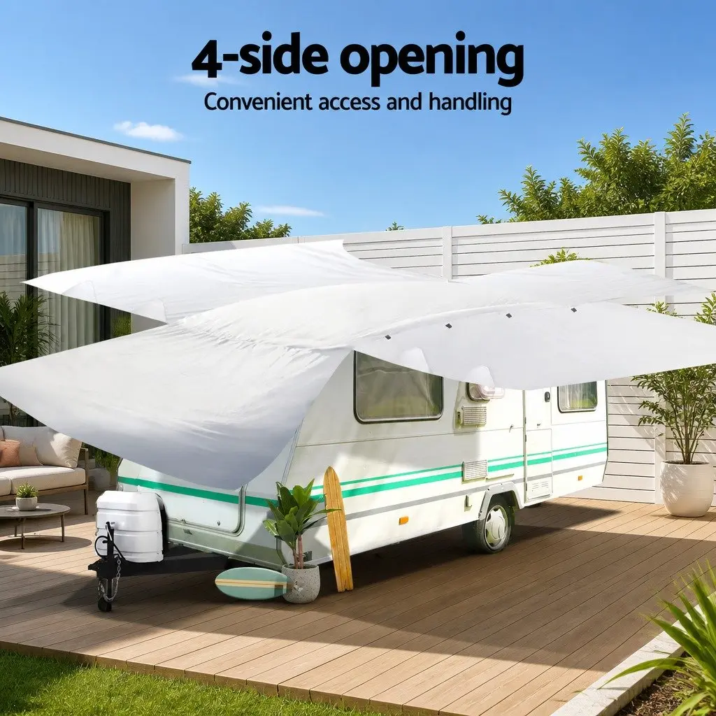 Caravan Cover 22-24ft 4 Layer Polypropylene Waterproof Grey