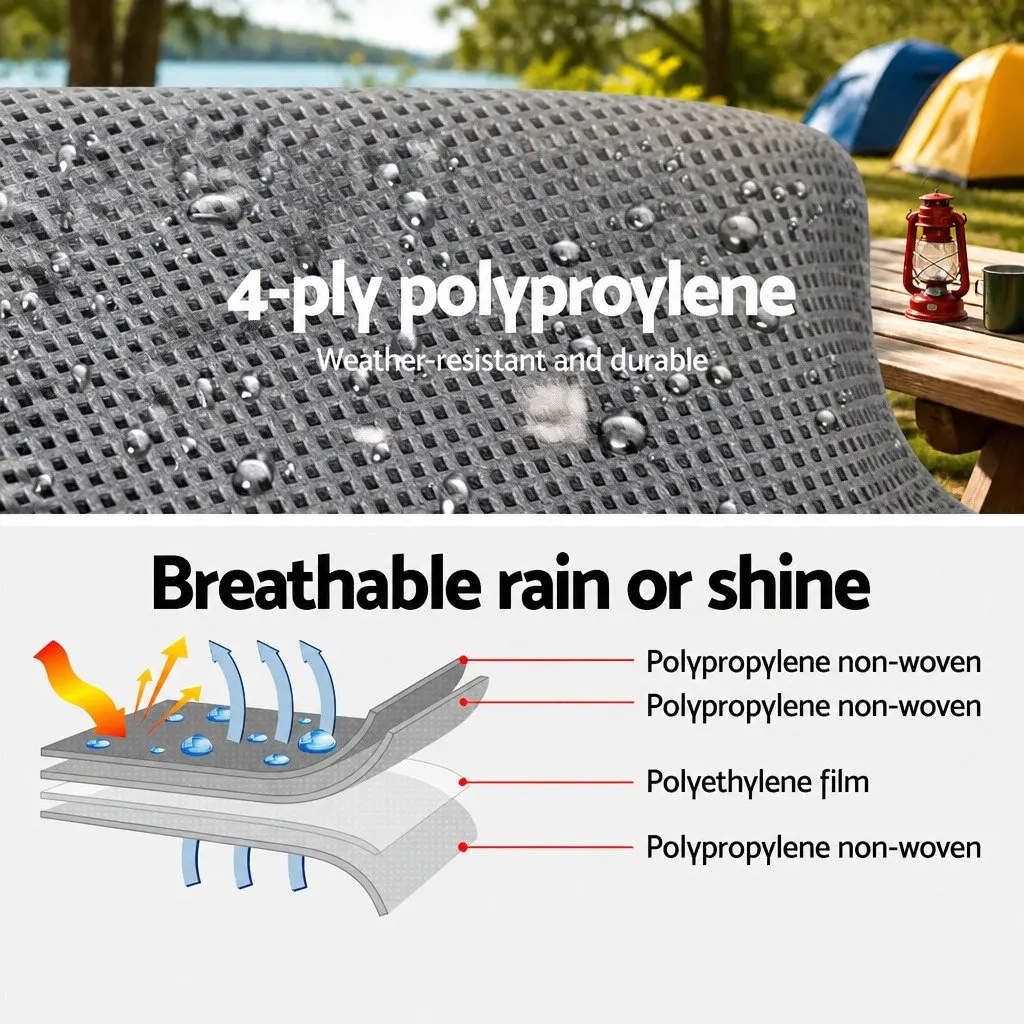 Caravan Cover 20-22ft 4 Layer Polypropylene Waterproof UV Resistant Grey