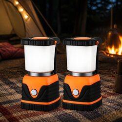 LED Camping Lanterns 2-Pack 1000LM Bright Portable Emergency Tent Lights Outdoor