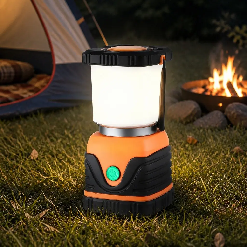LED Camping Lanterns PVC 1000LM 360° Orange 2-Pack
