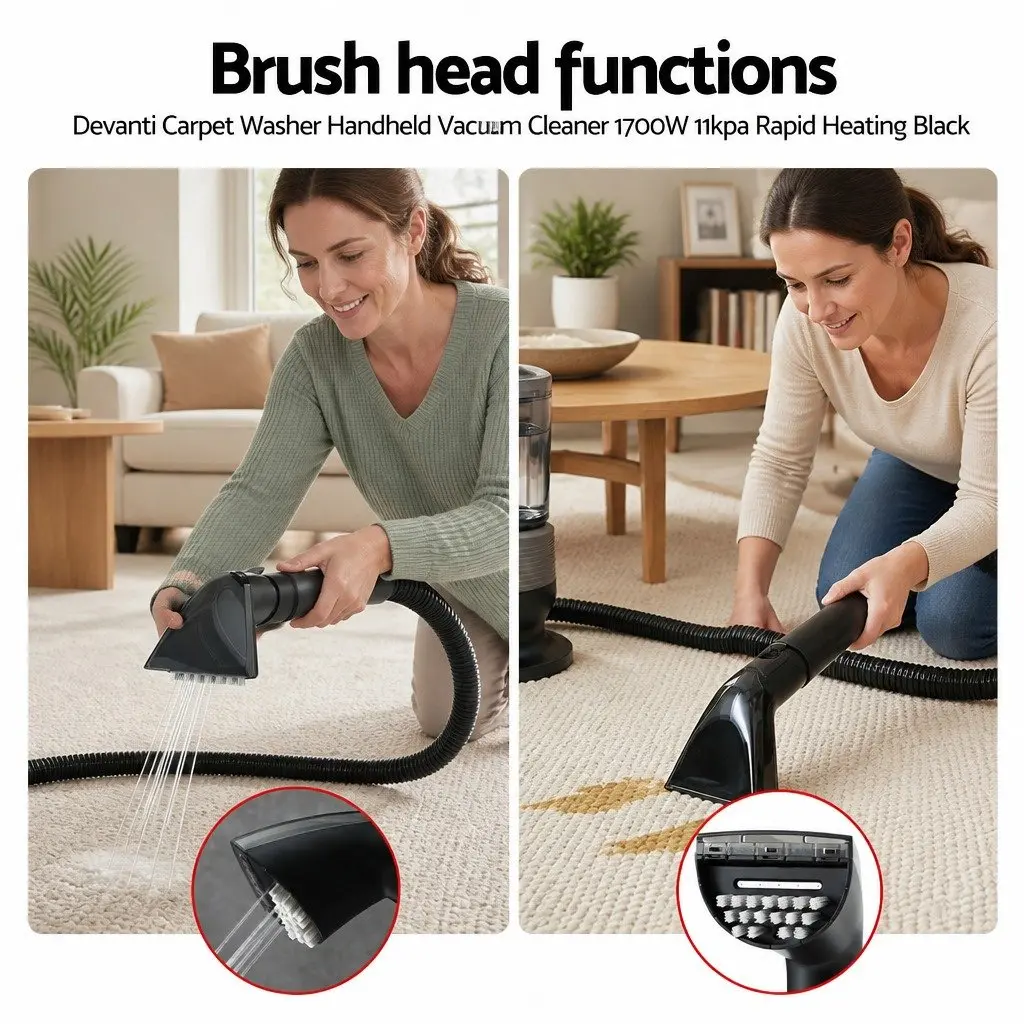 Carpet Washer Handheld Vacuum Cleaner 1700W Black