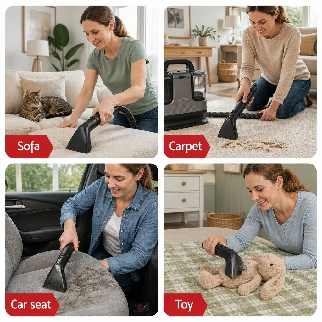 Carpet Washer Handheld Vacuum Cleaner 1700W Black