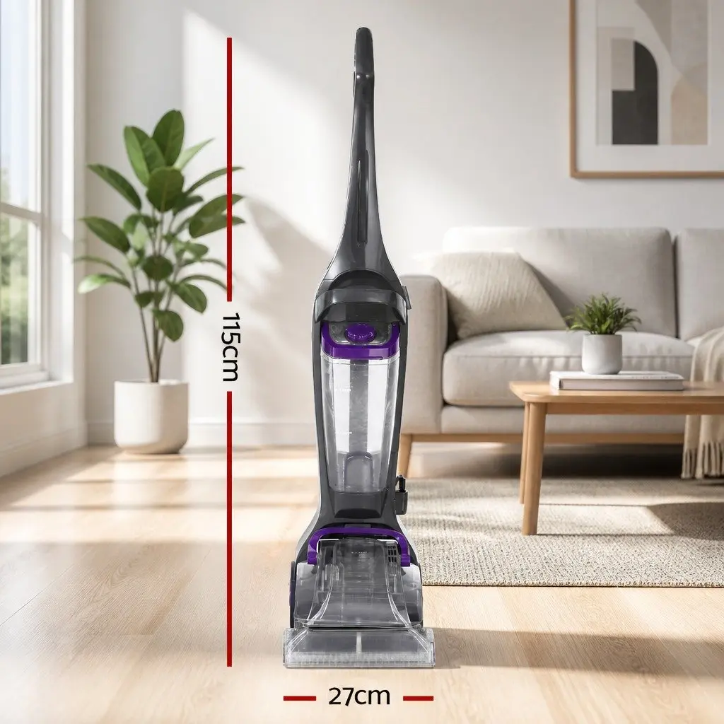 Carpet Washer Handheld Vacuum Cleaner 800W Dual-Tank System Purple Grey