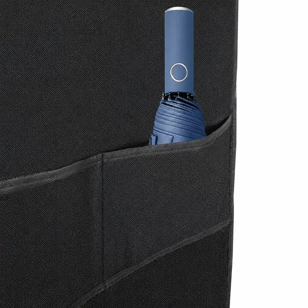 Fabric Wardrobe Organizer Storage Closet 102cm Waterproof Non-Woven Fabric Black and Silver Metal Frame