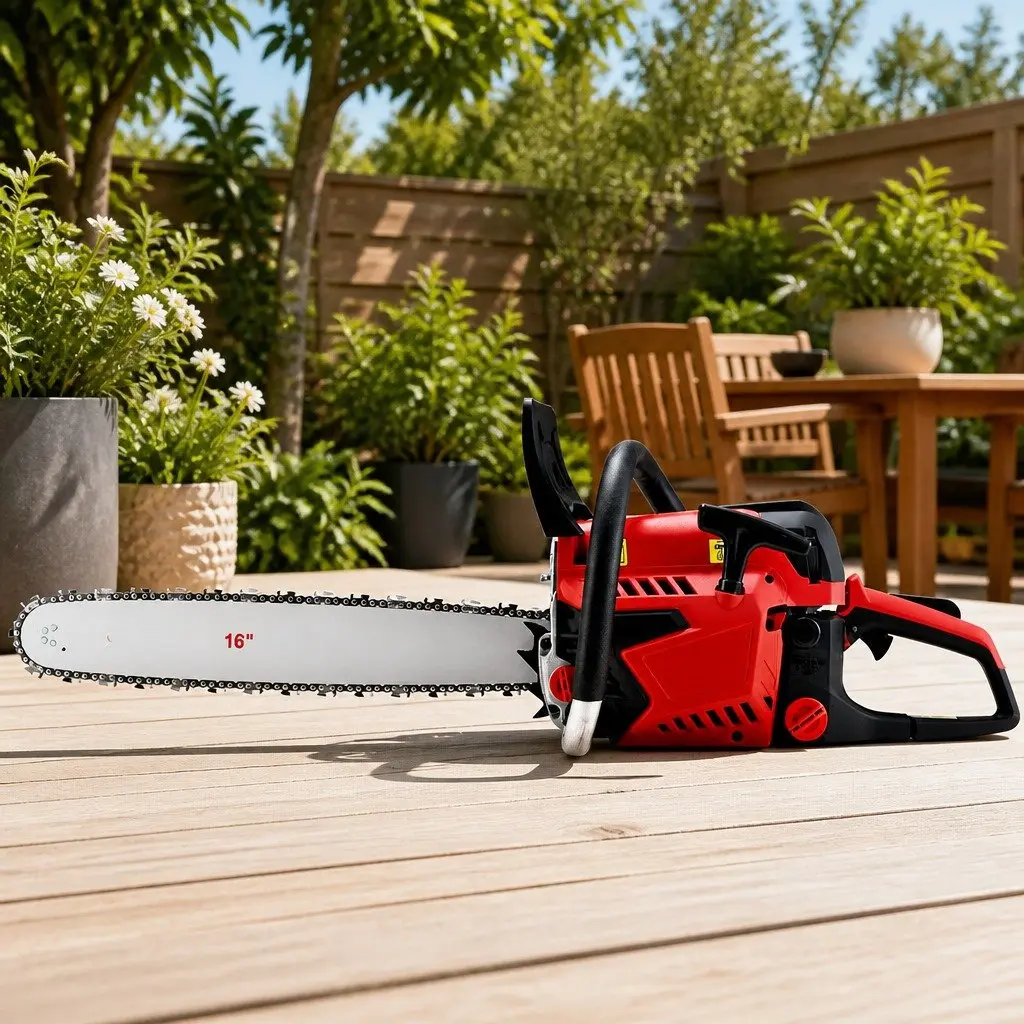 Chainsaw 45CC 16 Inch Bar 2-Stroke Petrol Red and Black