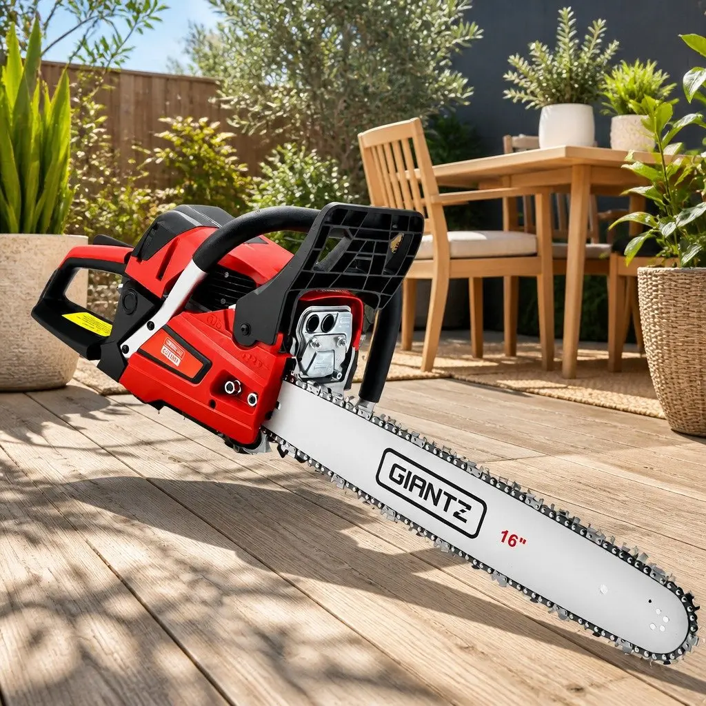Chainsaw 45CC 16 Inch Bar 2-Stroke Petrol Red and Black