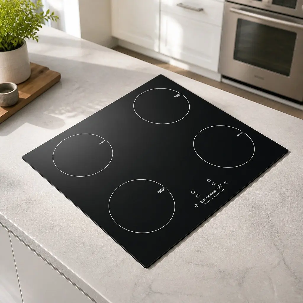 Induction Cooktop Black 60cm Ceramic Glass 4 Cooking Zones Touch Control