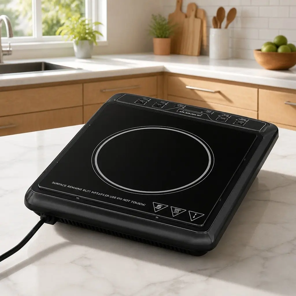 Induction Cooktop Single Burner Black Ceramic Glass 30cm Portable Electric Cooker 2000W
