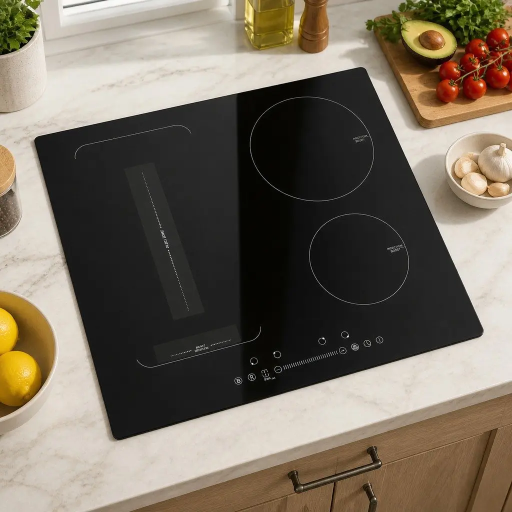 Induction Cooktop 60cm Ceramic Glass 4 Zone Electric Cooker Black Touch Control
