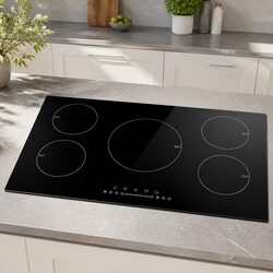 Practical 90cm Induction Cooktop with Five Cooking Zones