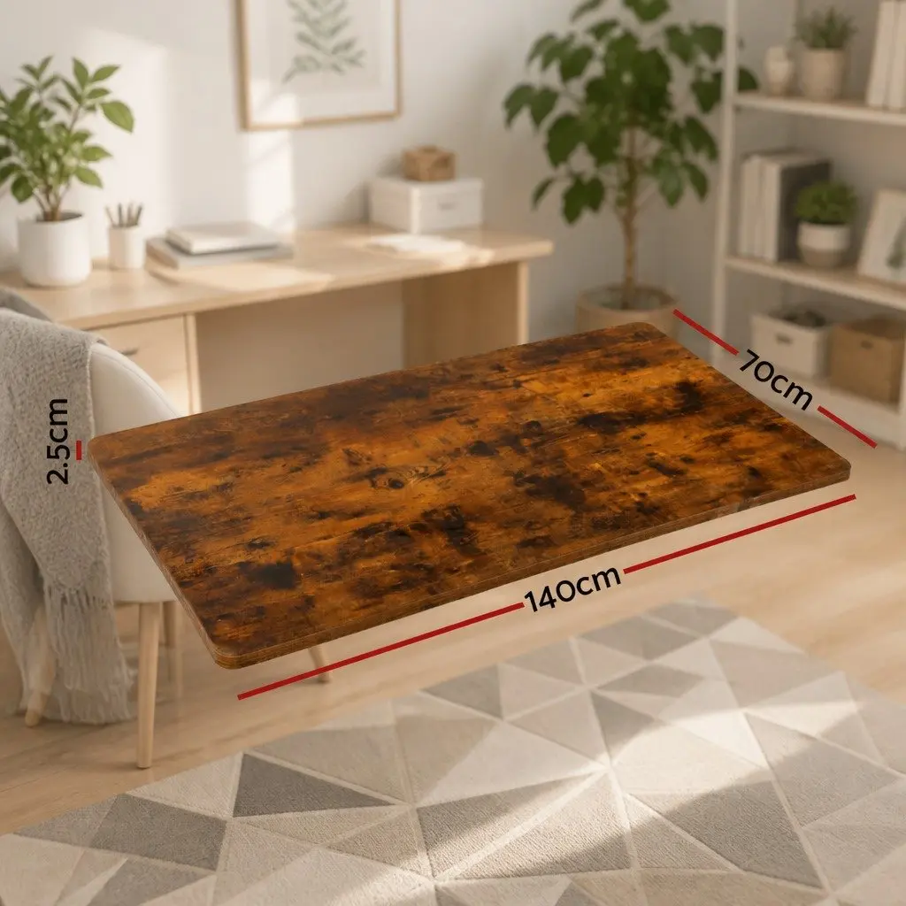 Standing Desk Top Particle Board 140cm x 70cm Rustic Brown