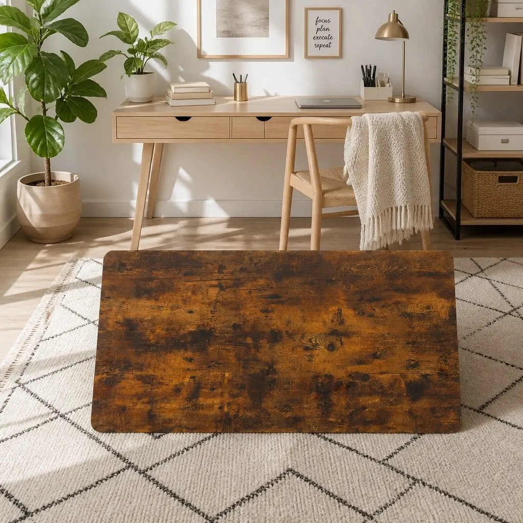 Standing Desk Top Particle Board 140cm x 70cm Rustic Brown