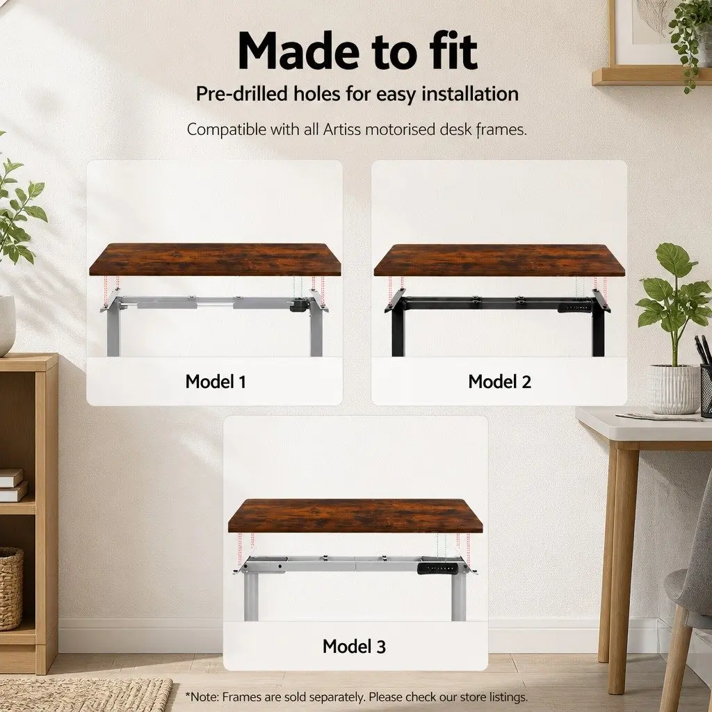 Standing Desk Top Particle Board 140cm x 70cm Rustic Brown