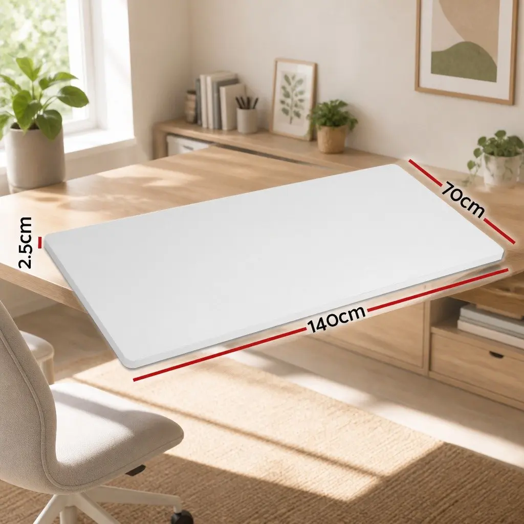 Desk Top Particle Board 140cm White Office Work Surface Durable