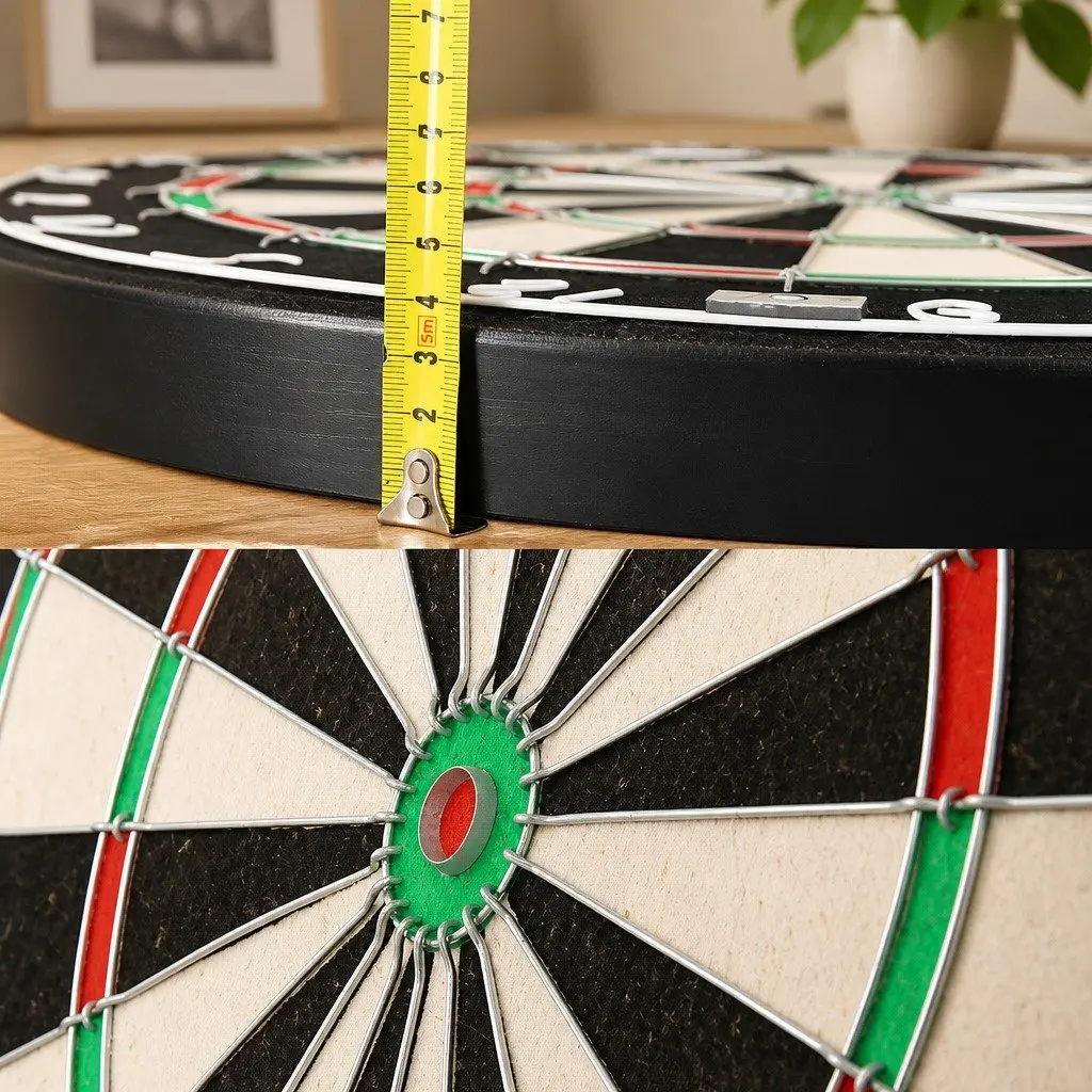Dartboard 18 Inch Sisal Fiber Black with Rotating Score Ring and 6 Steel Darts