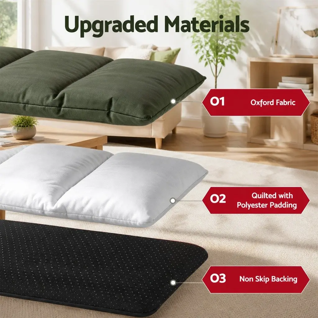 Outdoor Dog Bed Water-Resistant Oxford Fabric Large Green Black