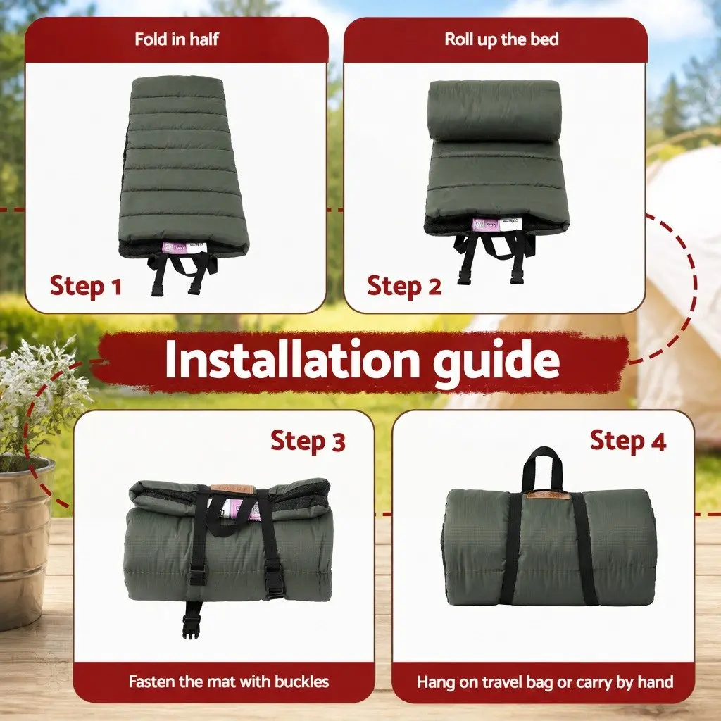 Outdoor Dog Bed Water-Resistant Oxford Fabric Large Green Black