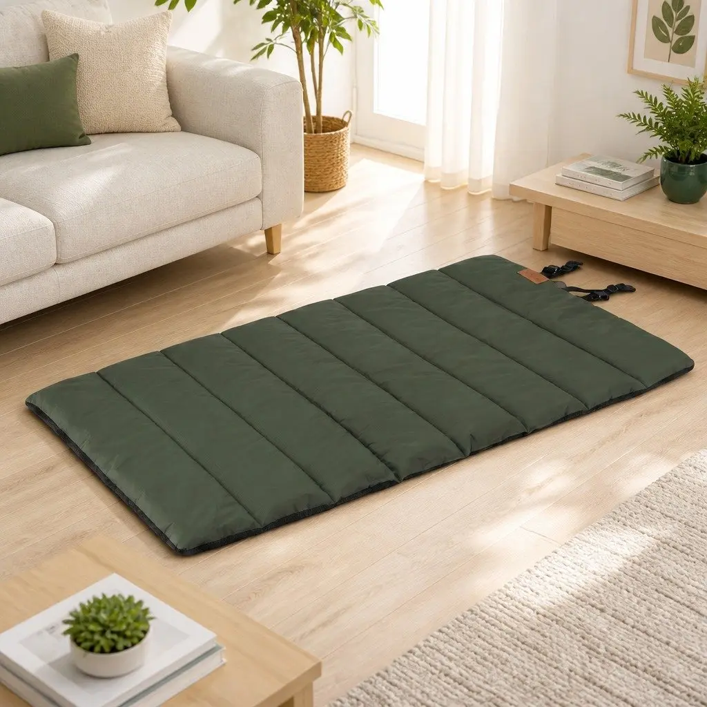 Outdoor Dog Bed Water-Resistant Oxford Fabric Large Green Black
