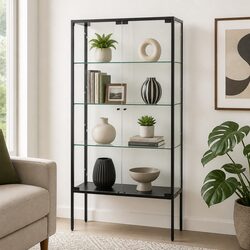 Versatile 4-Tier Glass Display Cabinet for Any Room