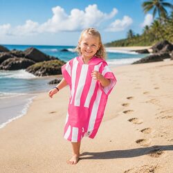 Kids Hooded Poncho Towel for Quick Changes, Size Small