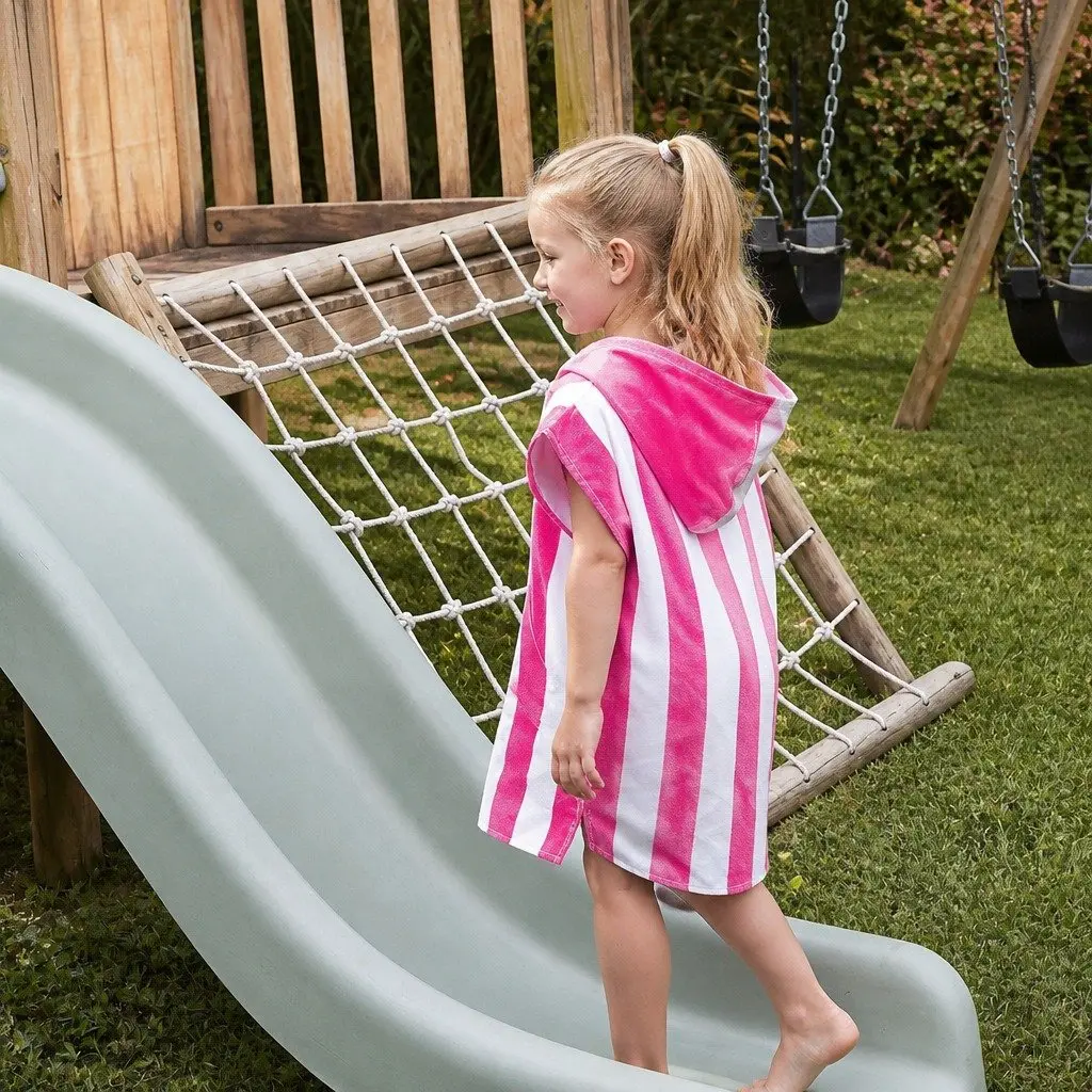 Hooded Poncho Towel Quick Dry Small 4-7 Years Phi Phi Pink