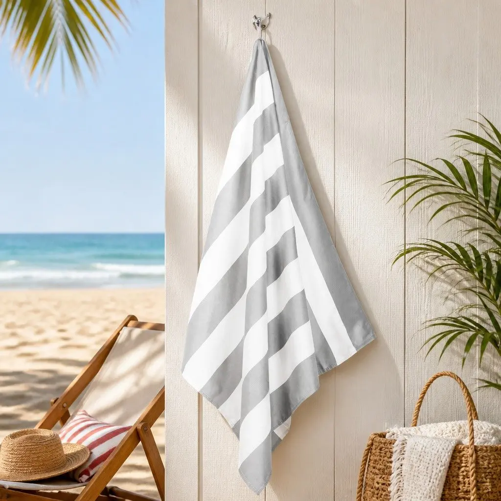 Extra Large Quick Dry Beach Towel Polyester Polyamide Goa Grey