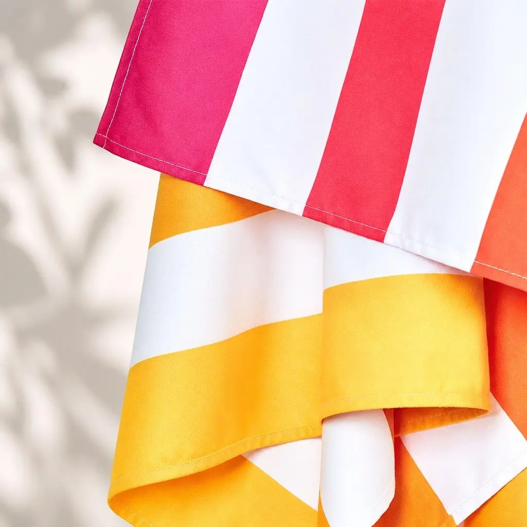 Large Quick Dry Beach Towel Polyester Polyamide 160cm x 80cm Peach Sunrise