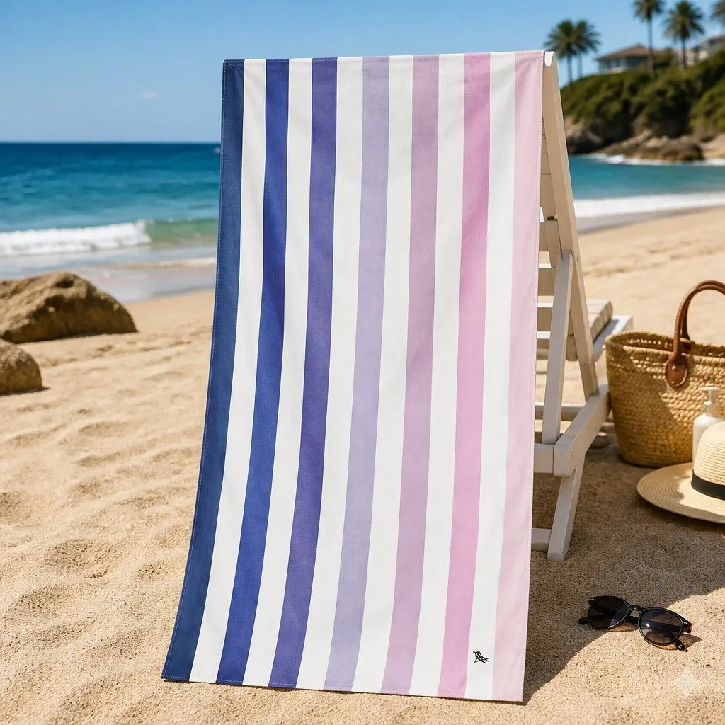 Extra Large Beach Towel Quick Dry Polyester 200cm Dusk to Dawn Sand Free Lightweight Travel