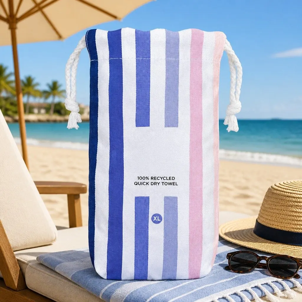 Extra Large Beach Towel Quick Dry Polyester 200cm Dusk to Dawn Sand Free Lightweight Travel