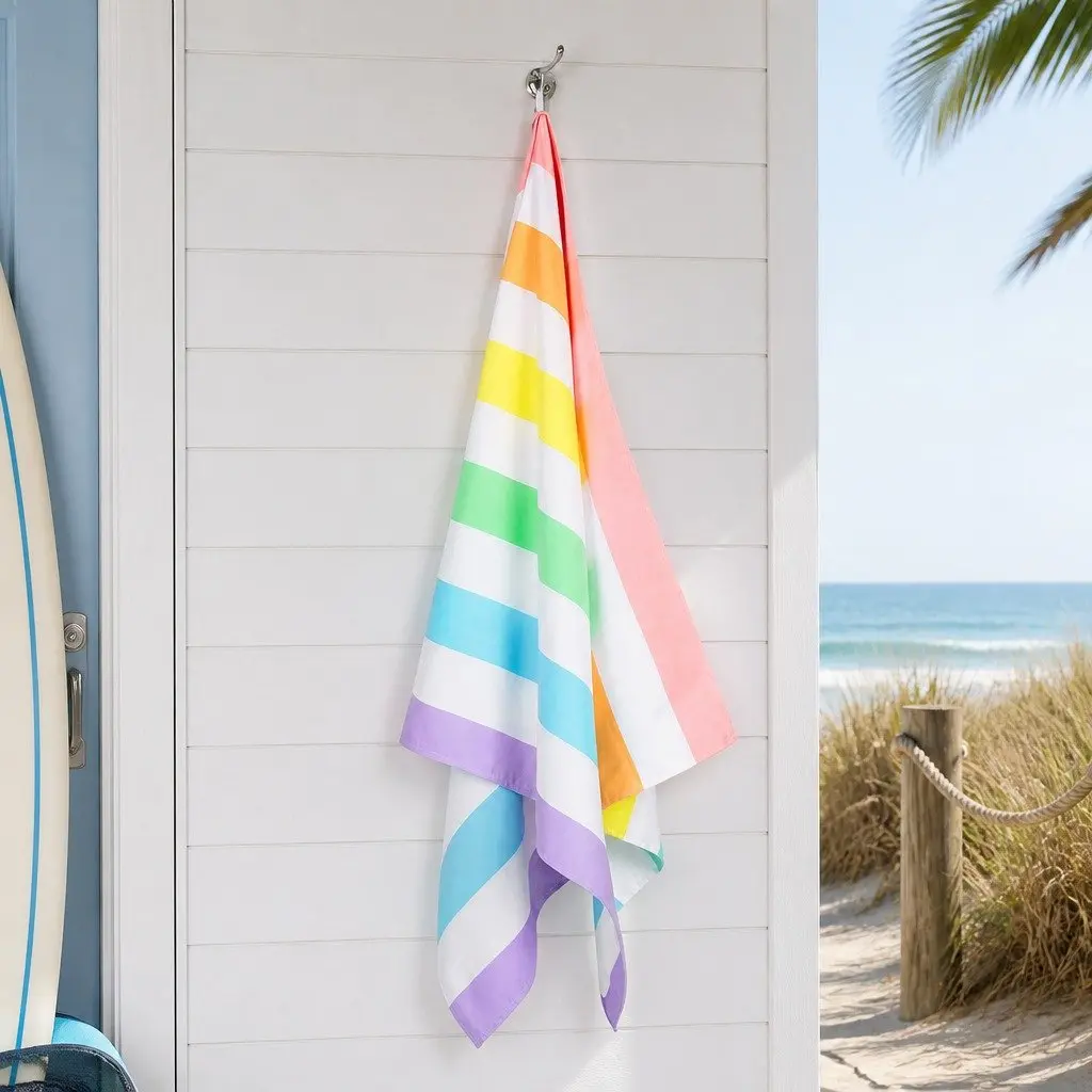 Beach Towel XL Quick Dry Polyester Polyamide Striped Unicorn Waves