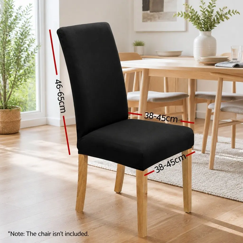 Dining Chair Covers Spandex Stretch Black 4 Pack