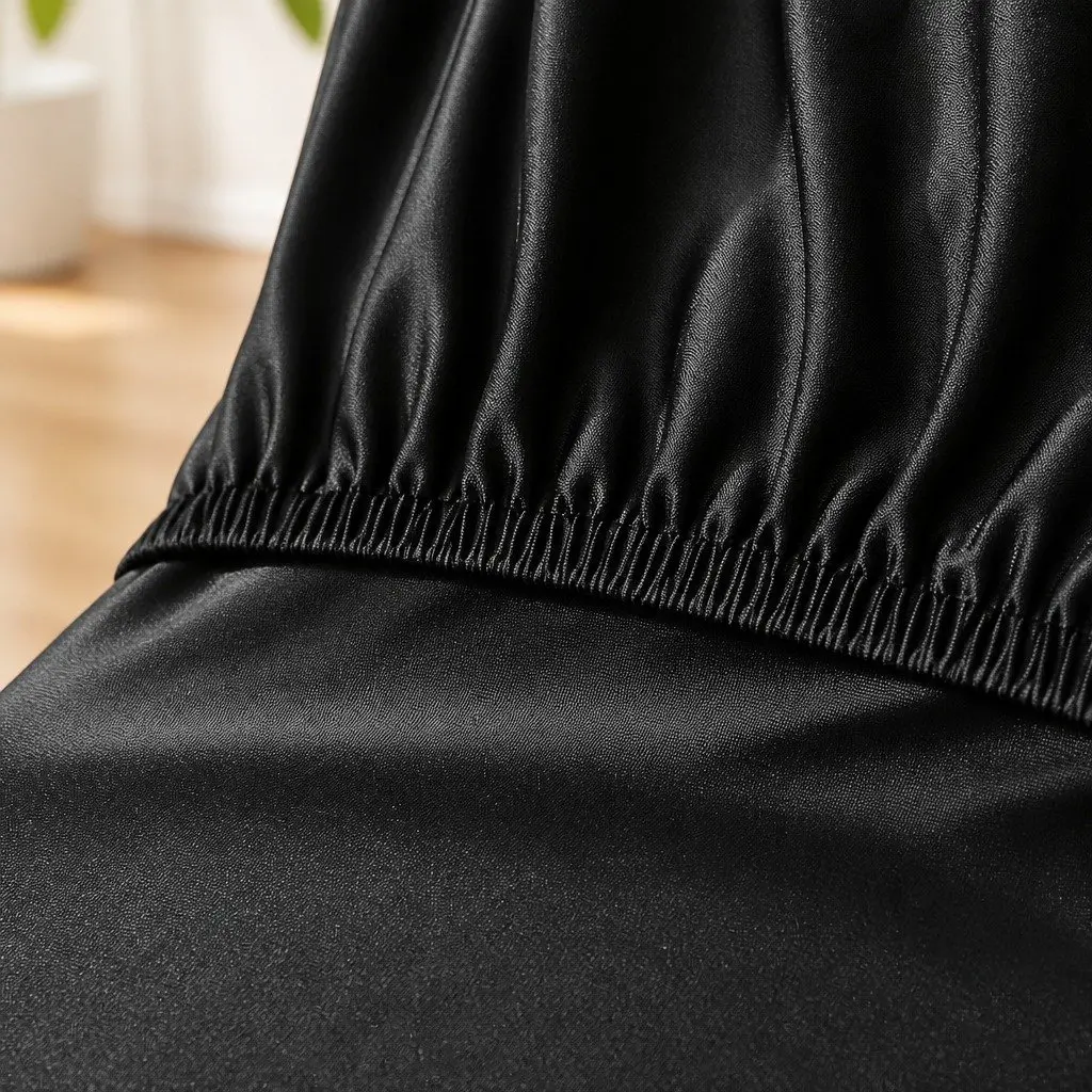 Dining Chair Covers Spandex Stretch Black 4 Pack