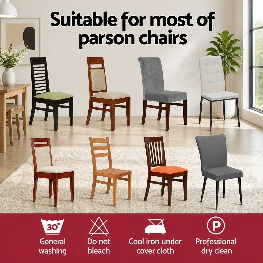 Dining Chair Covers Spandex Stretch Black 4 Pack