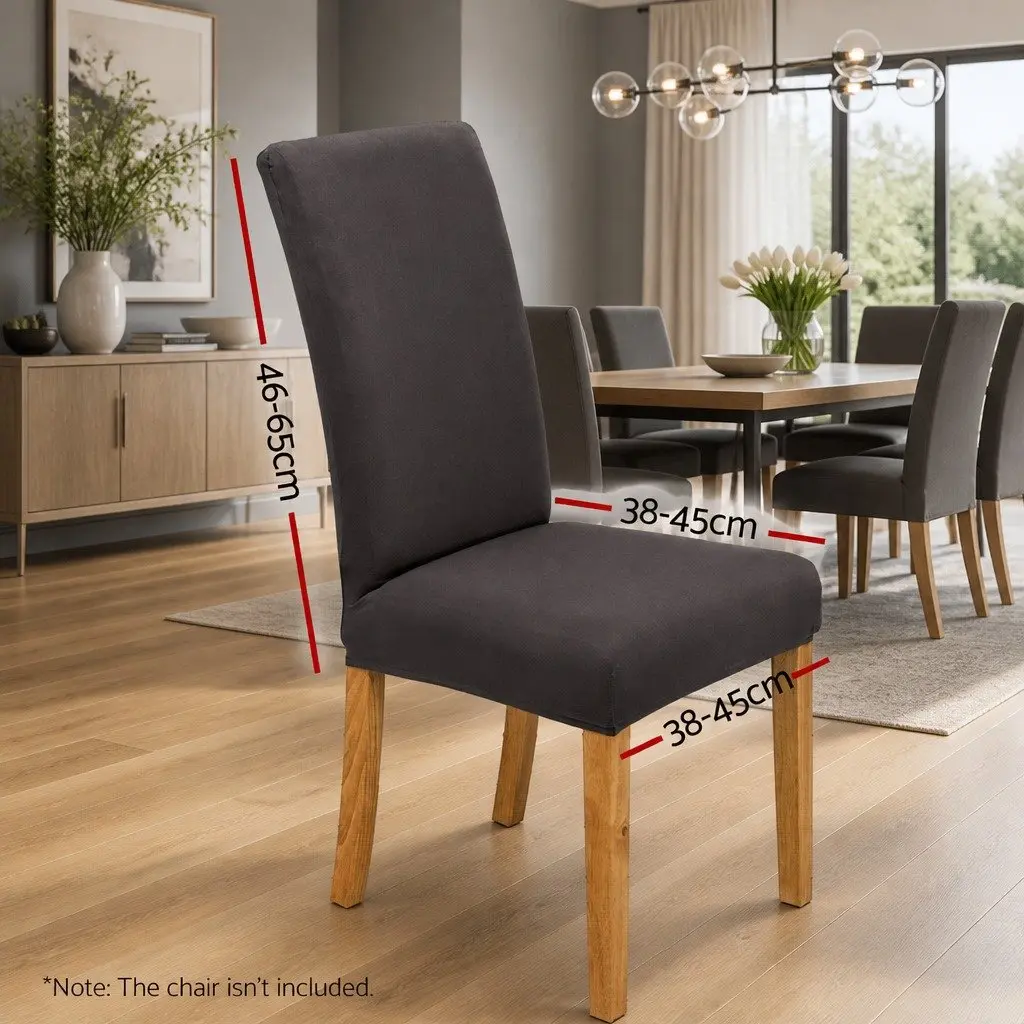Dining Chair Slipcovers Set of 4 Grey Stretchable Removable Spandex for Standard Size Dining Room Chairs