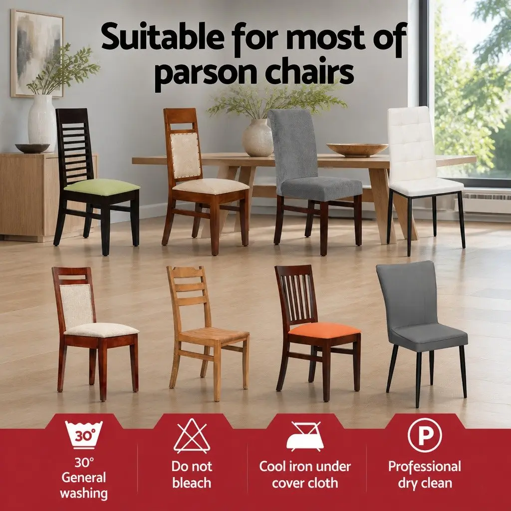 Dining Chair Covers Spandex Stretch Slipcovers 4 Piece White